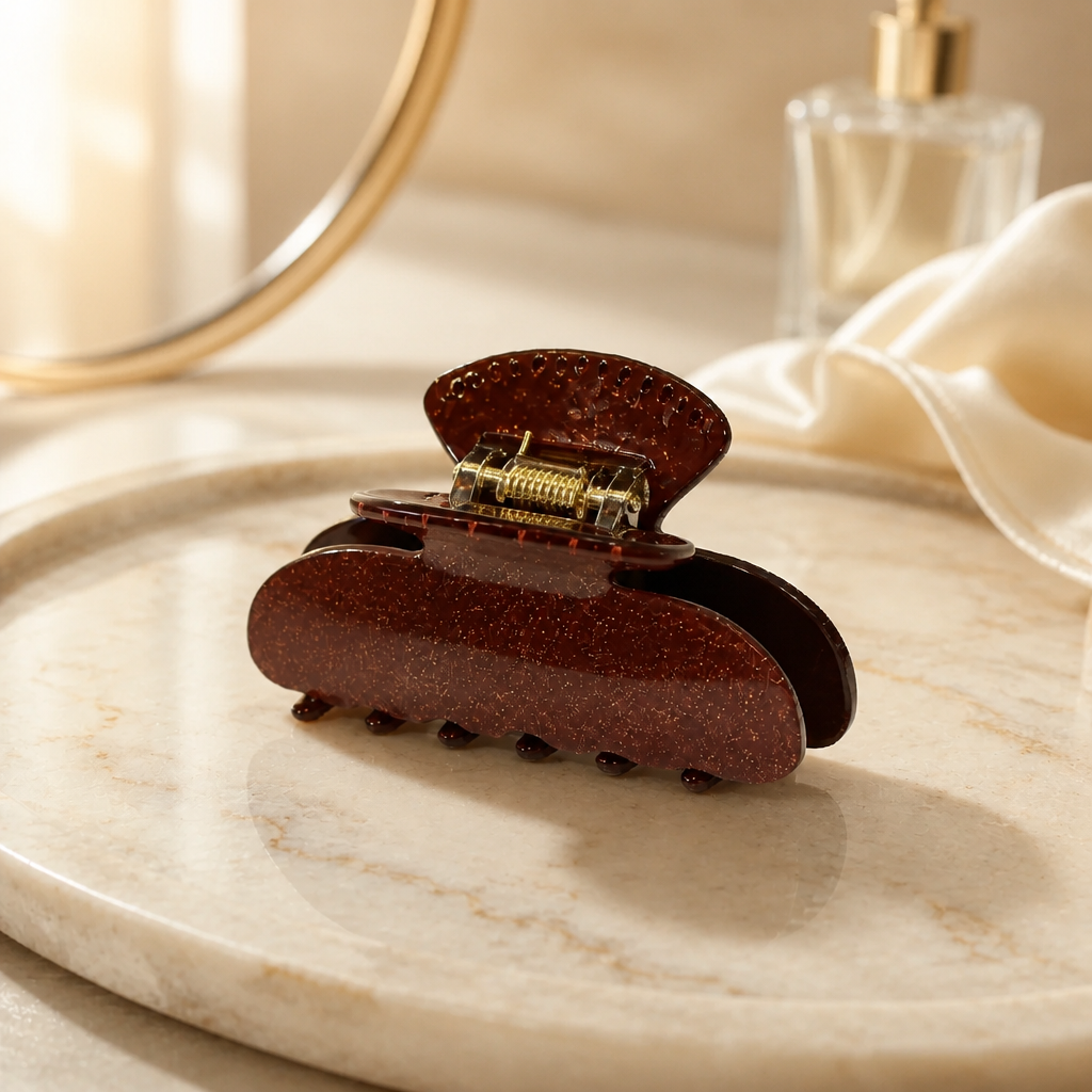 “Espresso Shimmer” Mini Clip