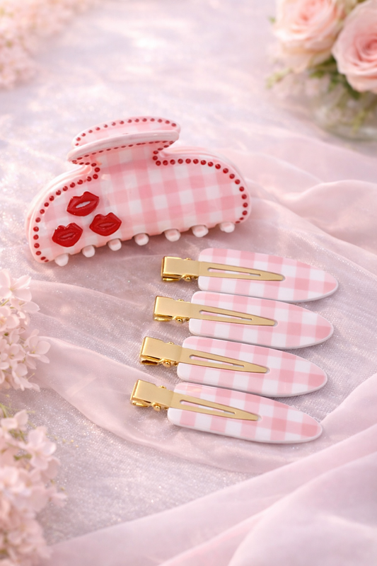 “Kiss Your doubts goodbye x Too cute to care ” Hair Set